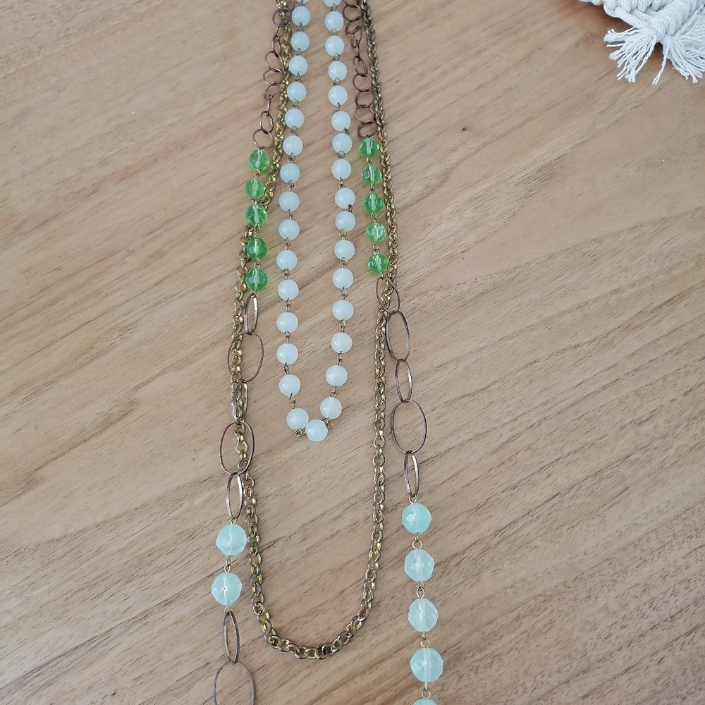 Beautiful Multi Layered Beaded Statement Necklace - image 5